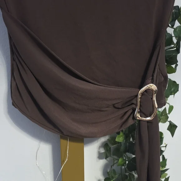 Fashion Nova Chocolate Short Sleeve Top - Picture 2 of 5